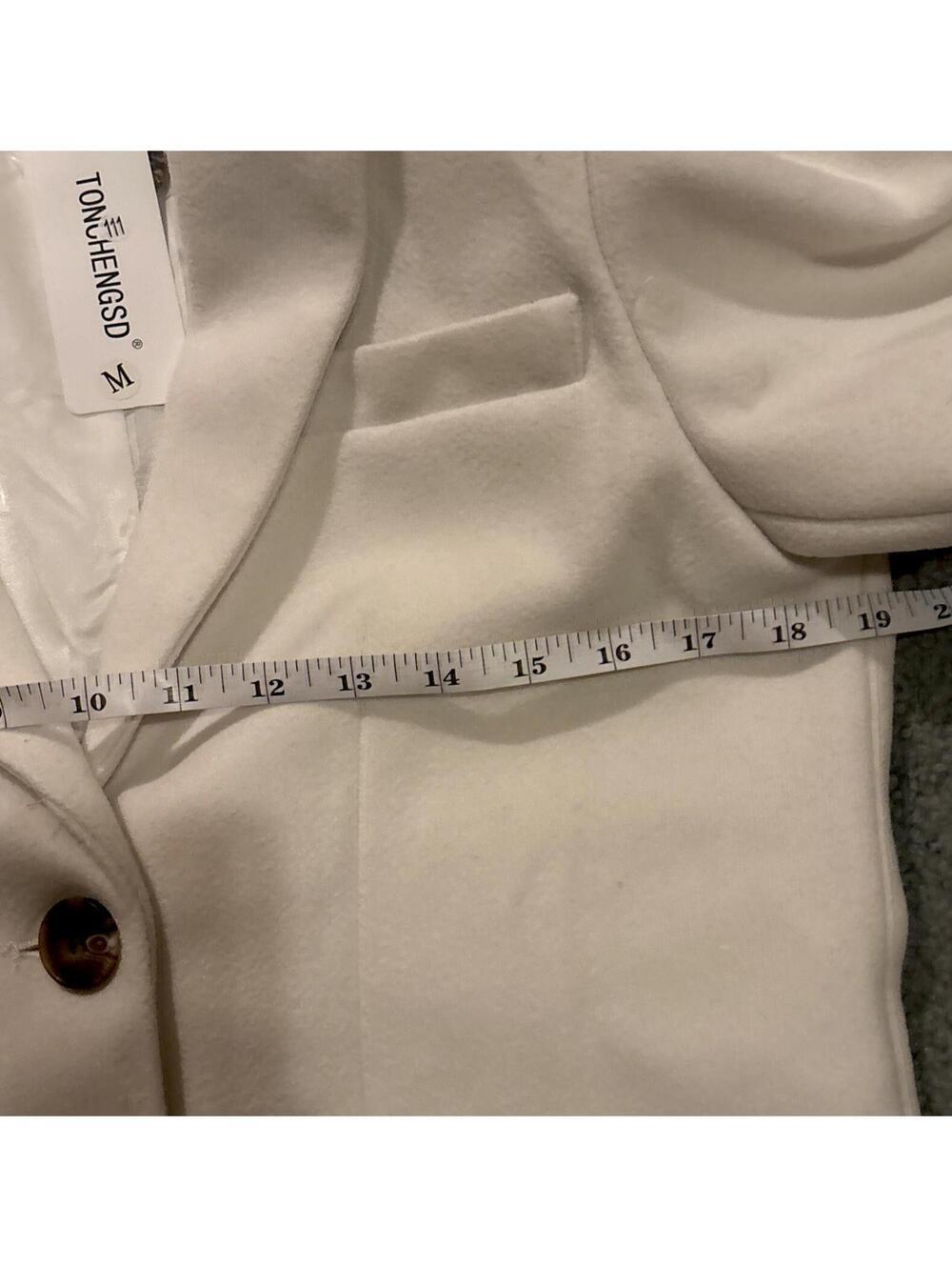 Tonchengsd Women's White Wool Blazer Classic Tailored Fit Suit Jacket New Size M - Picture 7 of 9